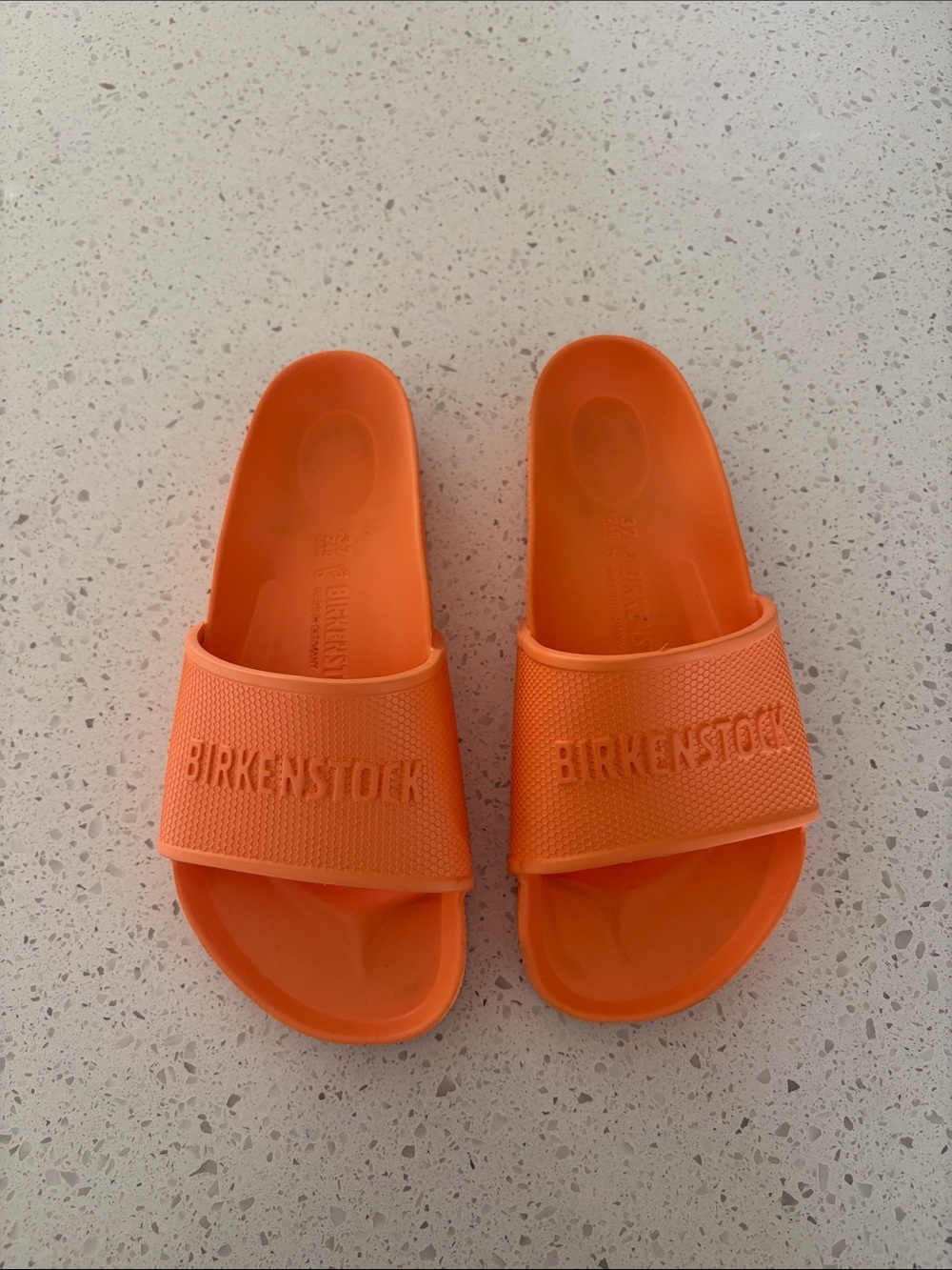 Birkenstock Kids Bright Orange Slide Sandals